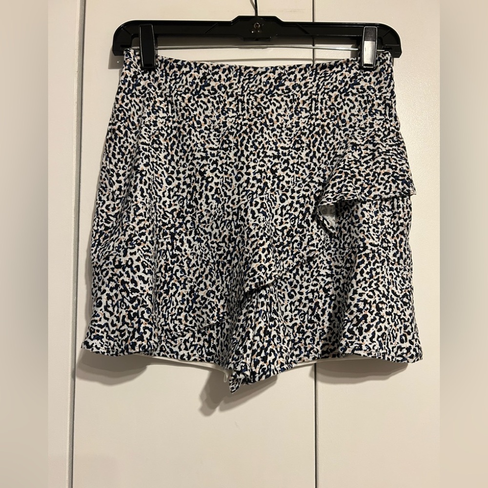 Express Multi Color faux wrap front shorts